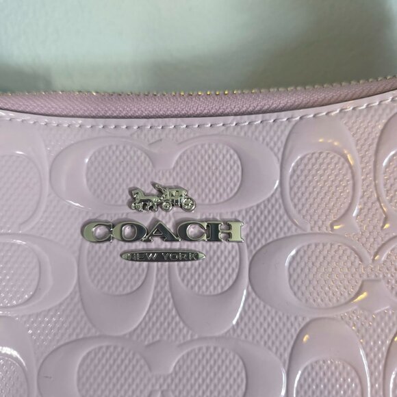 NWT Coach Teri Shoulder Bag in signature patent leather LIGHT VIOLET - Picture 9 of 10
